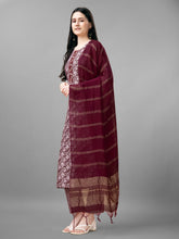 Maroon Rayon Printed Salwar Suit With Pant Dupatta